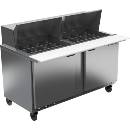 Beverage-Air Refrigerated Sandwich Prep Table, Mega Top, 2 Door, 17.1 cu. Ft, 115 Volt SPE60HC-24M